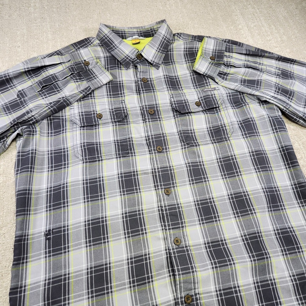 Eddie Bauer Travex Shirt Men Large Performance Flannel READ* Plaid Button Up